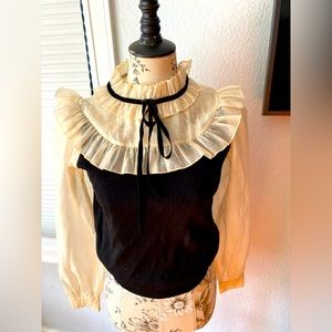 Zara part ruffles top